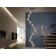 CLONE Integrated LED 12-Light Spiral Crystal Cluster Drop Pendant - Chrome