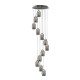 CLONE Integrated LED 12-Light Spiral Crystal Cluster Drop Pendant - Chrome