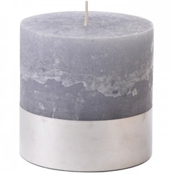 Light Grey Rustica Pillar Candle 10x10cm Light Grey Rustica Pillar Candle 10x10cm