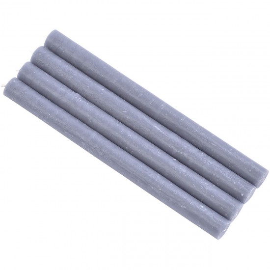 Set of 4 Dark Grey Rustica Dinner Candles 2×25