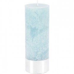 Blue Rustica Pillar Candle 7x19cm