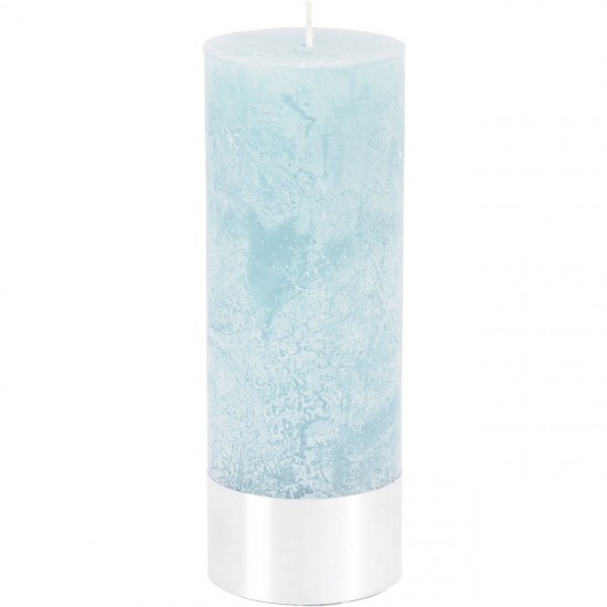 Blue Rustica Pillar Candle 7x19cm