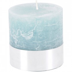 Blue Rustica Pillar Candle 10x10cm