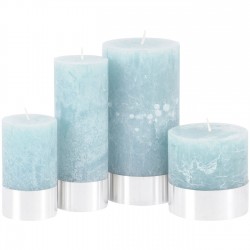 Blue Rustica Pillar Candle 10x10cm