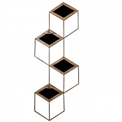 Geo Cube Mirror set Aged Champagne Finish