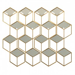 Geo Cube Mirror set Aged Champagne Finish