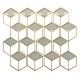 Geo Cube Mirror set Aged Champagne Finish