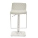 Baina White And Chrome Bar Stool With Square Base Baina White And Chrome Bar Stool With Square Base