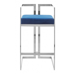 Azalea Blue Velvet Bar Stool