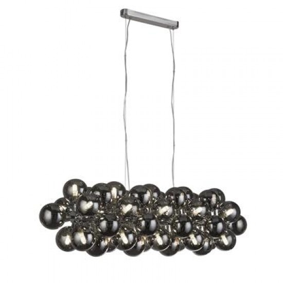 ENZO 27LT CEILING PENDANT - CHROME & SMOKE GLASS