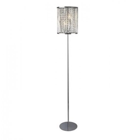 ELLA II 8LT PENDANT- CHROME, CRYSTAL DROPS, ALUMINIUM TUBES