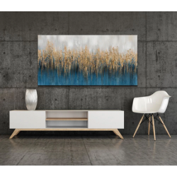 Azures Oil and Gold Leaf Canvas