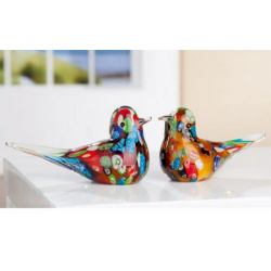 "Floriated" Glass Birds 