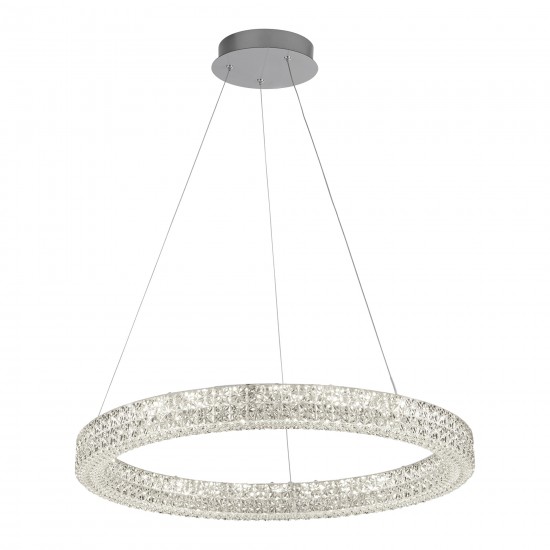 Diamond Pendant – Chrome & Acrylic LED (400mm / 600mm)