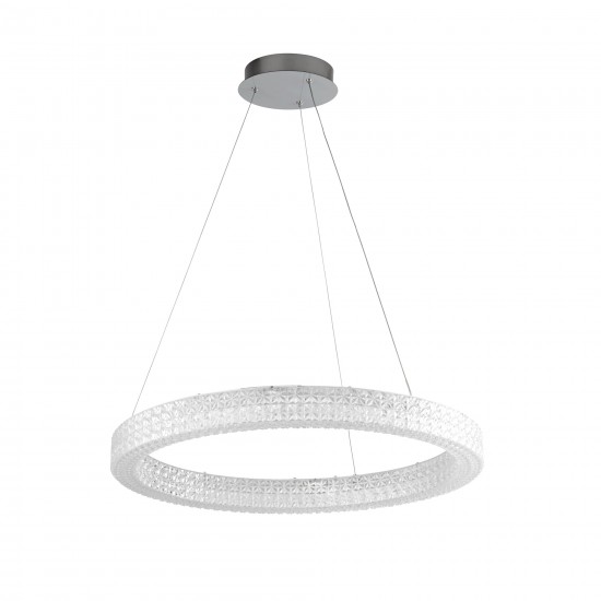 Diamond Pendant – Chrome & Acrylic LED (400mm / 600mm)