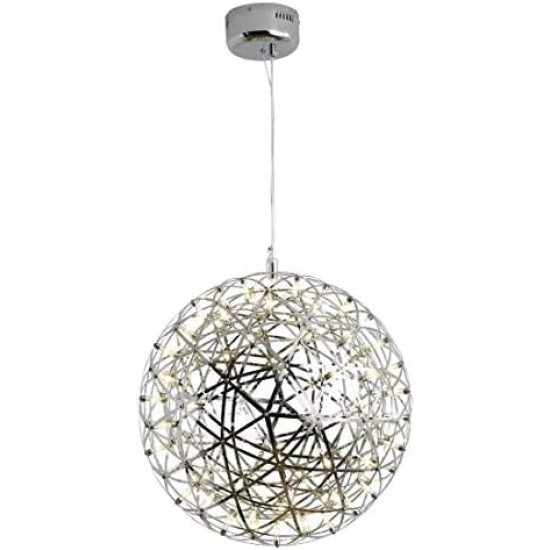Nebula – Integrated LED 12-Light Spiral Crystal Cluster Drop Pendant Chrome
