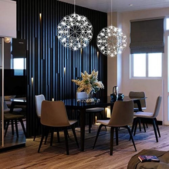 Nebula – Integrated LED 12-Light Spiral Crystal Cluster Drop Pendant Chrome